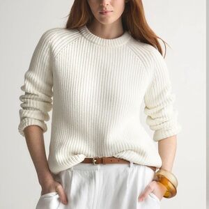 Quince Women's White Crew Neck Sweater